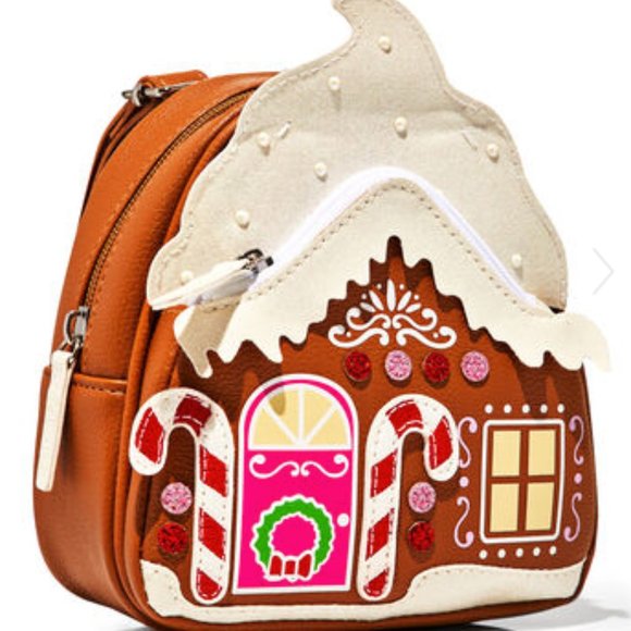 Bath and Body Works Holiday 2023 Gingerbread House Cosmetic backpack New w/Tags! - Picture 2 of 9